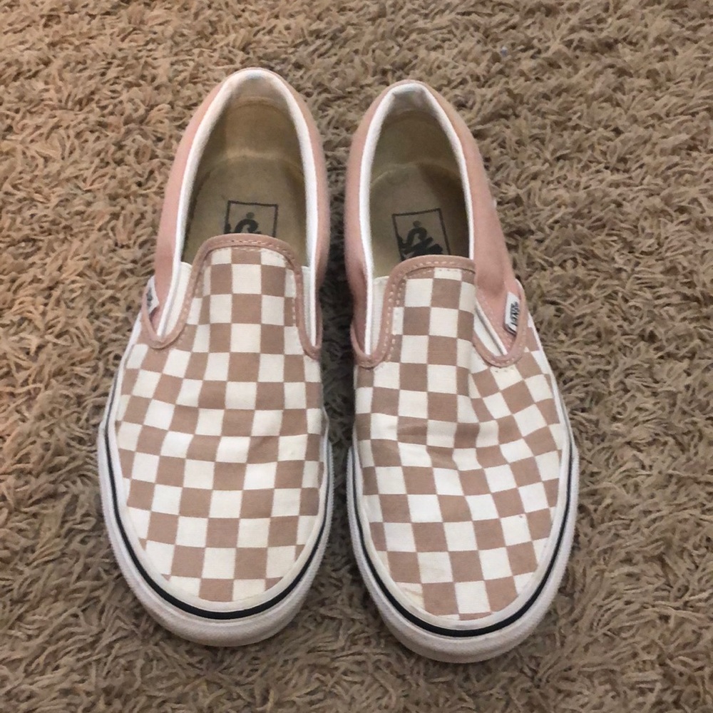 rose checkered vans